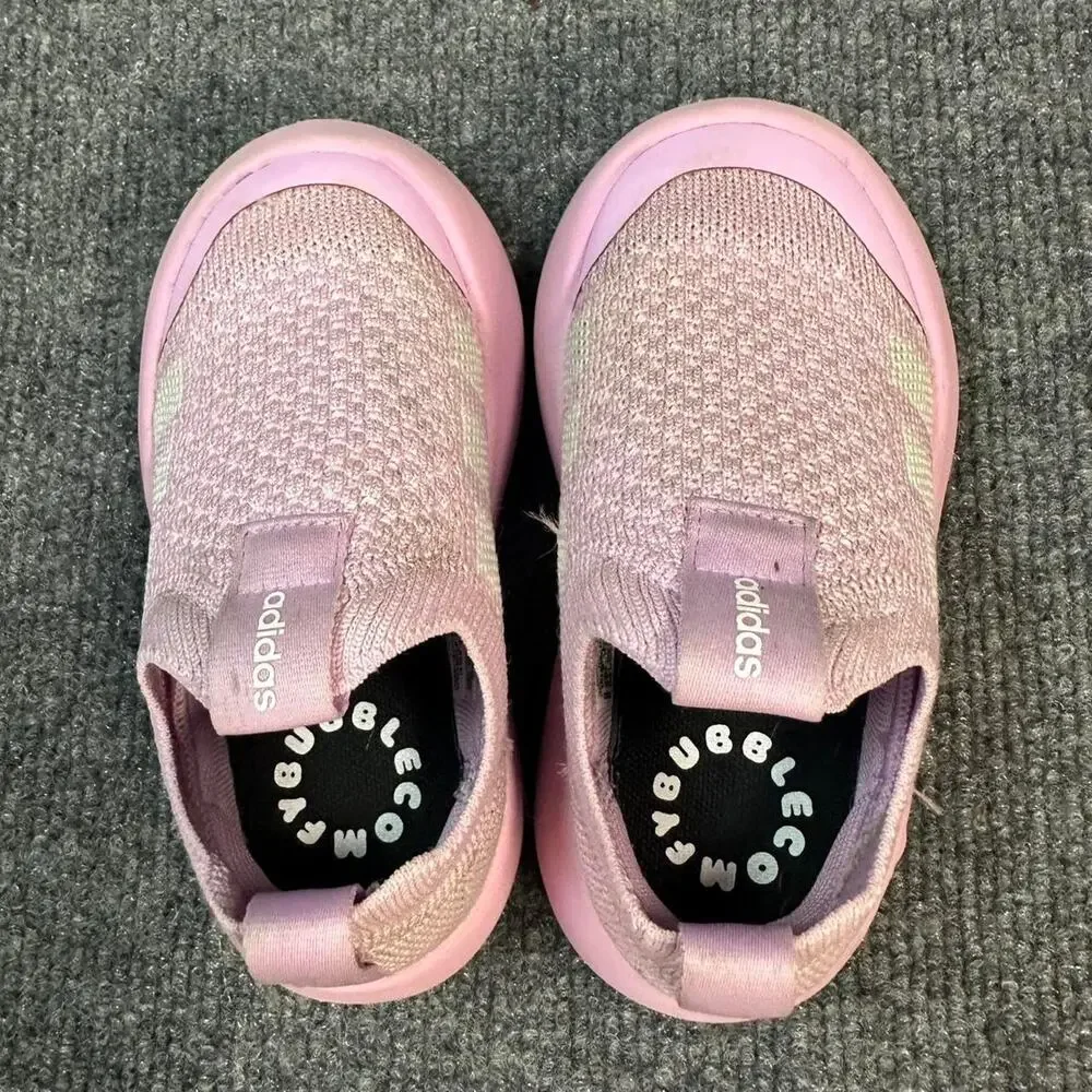 Adidas Kid's BubbleComfy Toddler Shoes Pink Slip On Sportswear Sneakers 8.5
